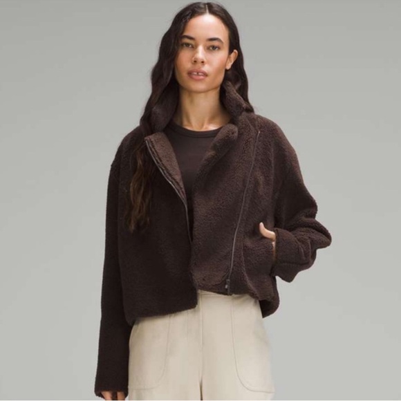 Lululemon Textured Fleece Collared Jacket Espresso $168 - Picture 3 of 6